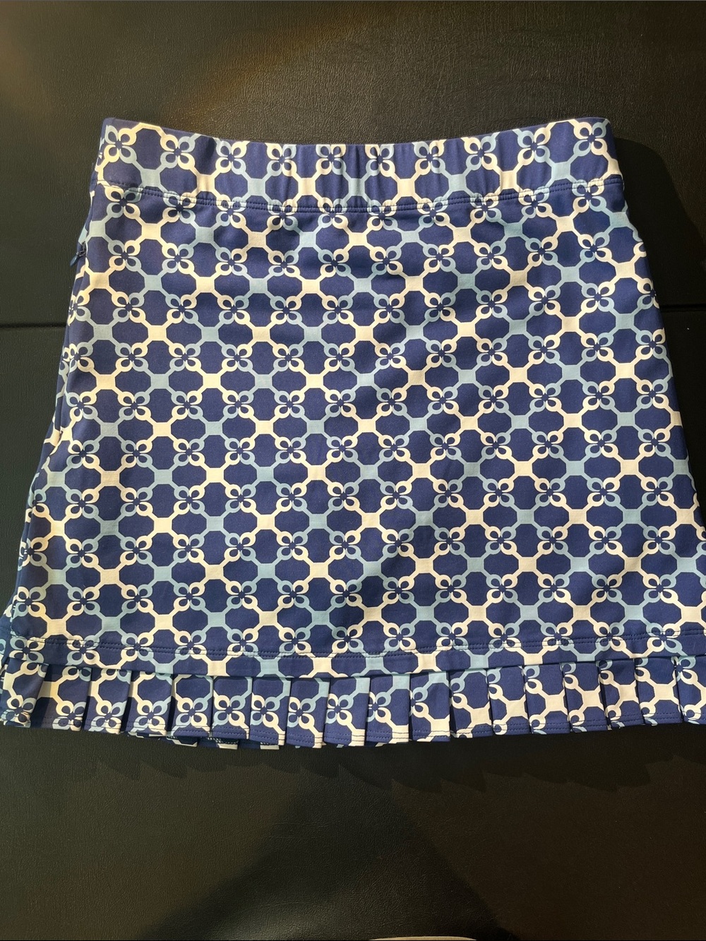 J. McLaughlin Blue and White Geometric Curtain Panel